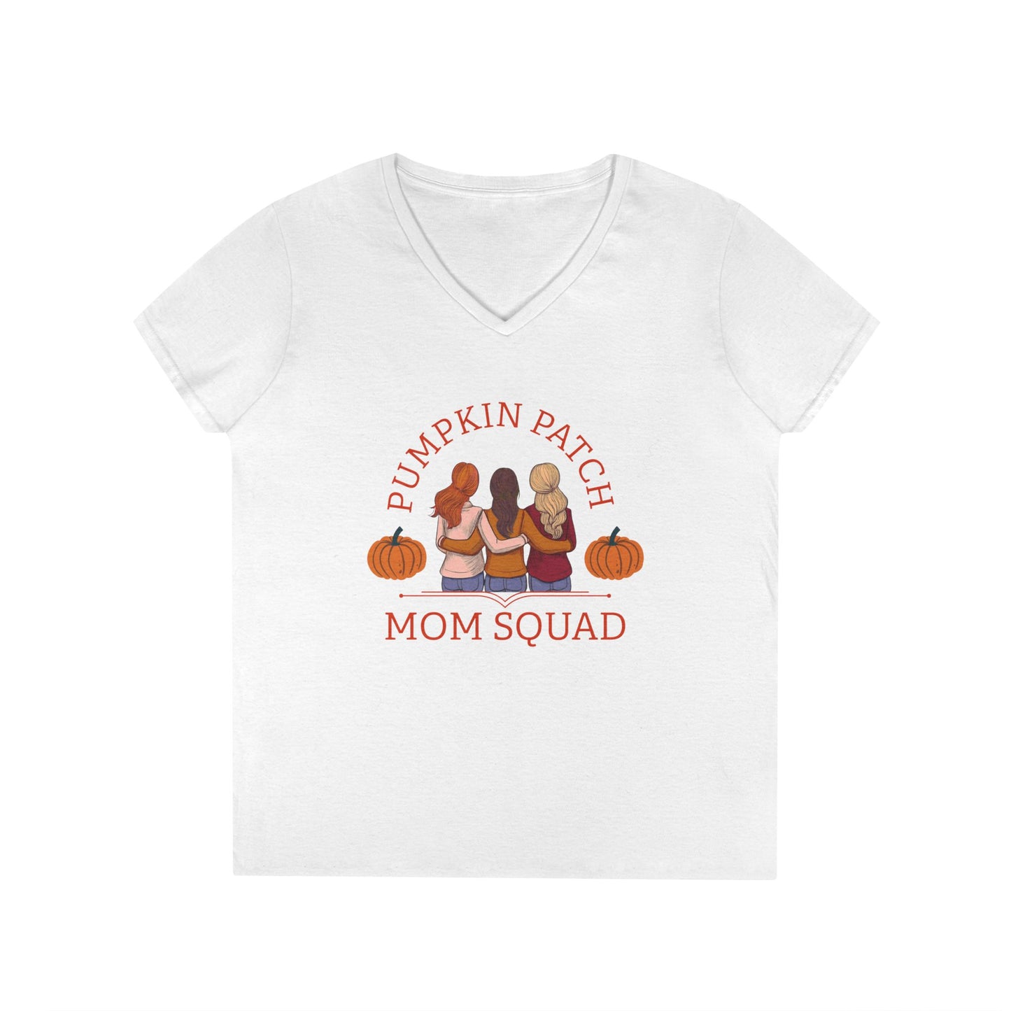 Pumpkin Patch Mom Squad – Ladies’ V-Neck T-Shirt