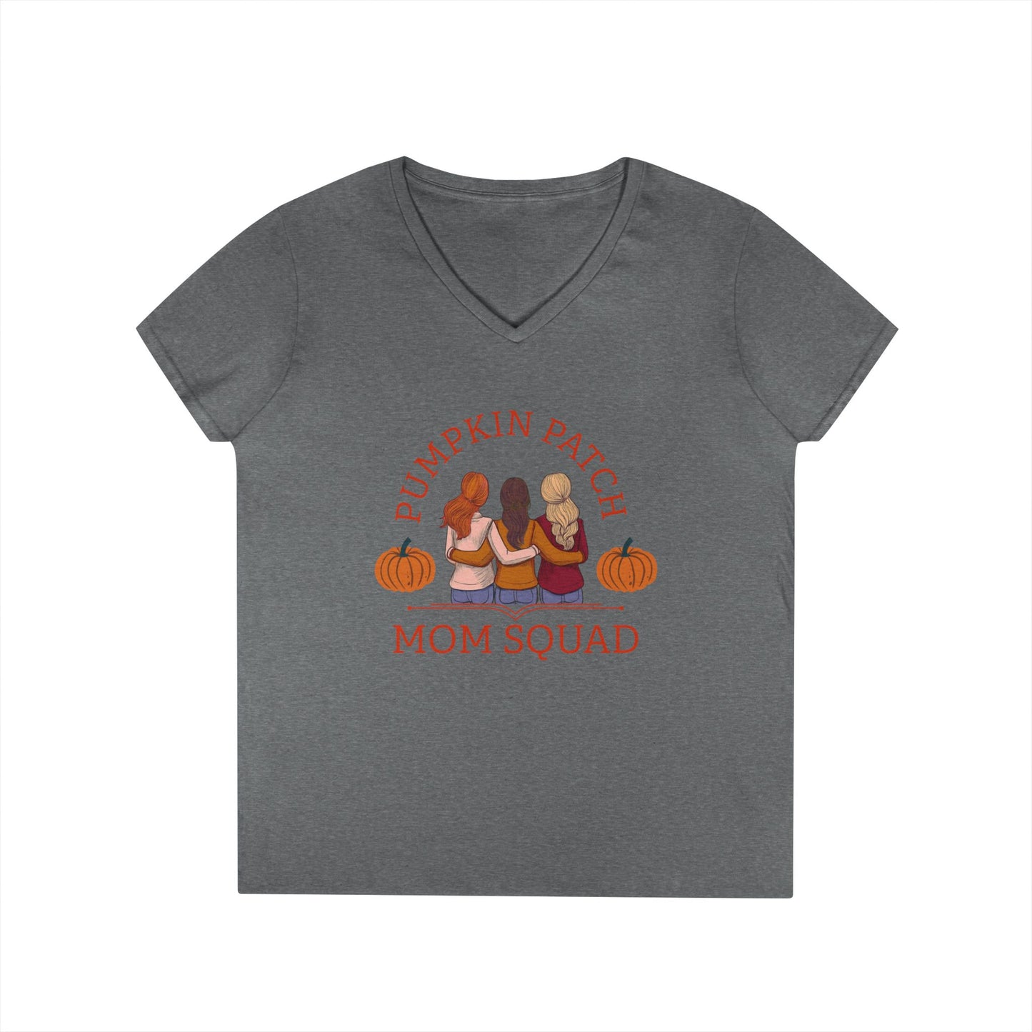 Pumpkin Patch Mom Squad – Ladies’ V-Neck T-Shirt