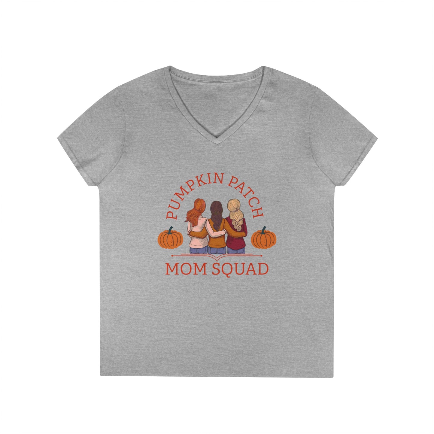 Pumpkin Patch Mom Squad – Ladies’ V-Neck T-Shirt